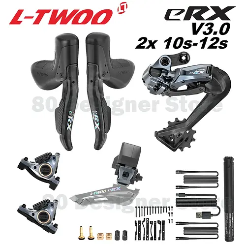 LTWOO eRX Road Electronic Groupset, eRX 2x12s / 2x11s Electronic Groupset, ERX Replaceable Battery, APP Programming
