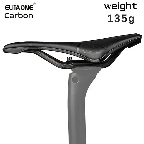 MTB/Road Bike Saddle 245x139mm UD Carbon Bare Carbon Rails Nylon bottom shell ultra-light 135g comfortable saddles