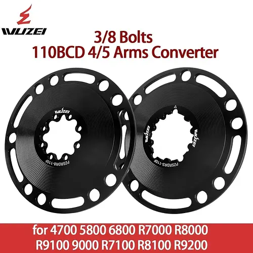 WUZEI Direct Mount Converter 3/8 Bolts MTB Adapter 110BCD 4/5 Arms Road Bike Chainring Converter for Sram Force Axs SHIMANO