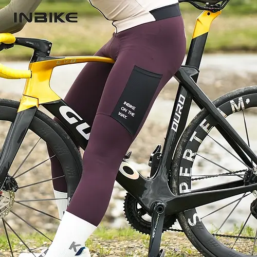 INBIKE Winter Cycling Bib Pants Thermal Fleece Men's MTB Cycling Clothing 3D Padded Cold Weather Bike Bib Tights Legging Clothes