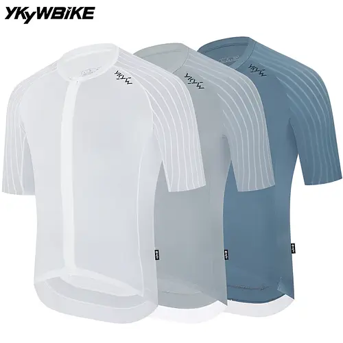YKYW 2025 Summer Men Cycling Jersey Road Bike Shirt Bicycle Jersey YKK Zipper Breathable Aerodynamic Raglan Sleeve Quick-drying