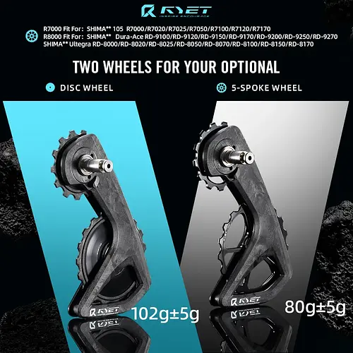 RYET RS Ceramic Oversized Derailleur Pulley Wheel 13T-19T Pulley Wheel Fit For Shiman R7000 R8000 R8100 R8150 R9100 R9250