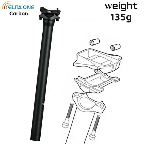 elitaone Bicycle Seat Post Carbon Lightweight 25.4/27.2/30.9/31.6mm Unidirectional Matte Road And MTB Bike Seatpost