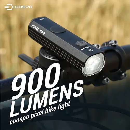COOSPO 900Lumens Bike Headlight Waterproof Rechargeable Front Lamp Bicycle Light Aluminum Ultralight Flashlight Highlight