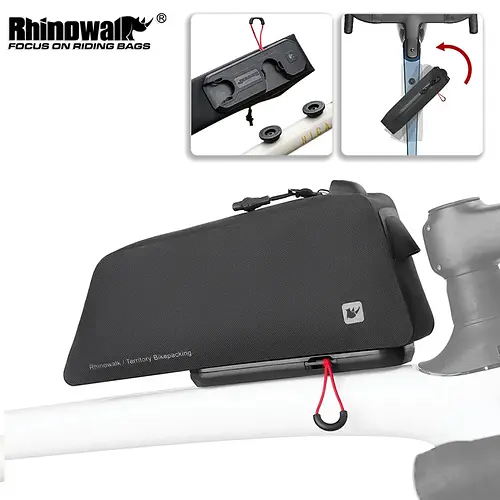 Rhinowalk Bicycle Top Tube Bag Quick-Release Waterproof Cycling Frame Storage Luggage Phone Bag Bike Accessories For Gravel Mtb