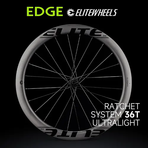 ELITEWHEELS EDGE Ultralight 1314g Road Disc Carbon Wheelset 40 45 50 65mm Ratchet System 36T HUB Wing 20 Spoke For Racing Bike
