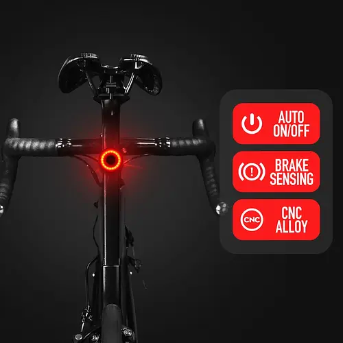 Xlite100 Bicycle Rear Light Smart Tail Light Auto Start/Stop Brake Sensing LED Charging Waterproof IPX6 Cycling Taillight