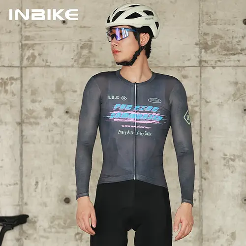 INBIKE 2025 Cycling Jersey Men Long Sleeve Road Bike Jerseys Full Zipper with Pockets Bicycle MTB Clothing Breathable Quick Dry