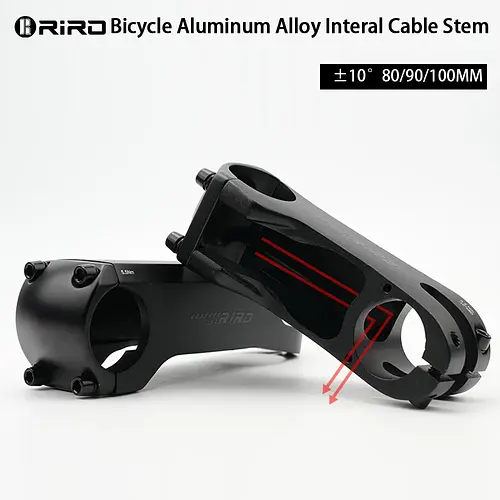 RIRO Bicycle Internal Cable Stem 80/90/100MM Ultralight Aluminum Aolly Forged/CNC Handle with Spacer Road Bike Handlebar Stem
