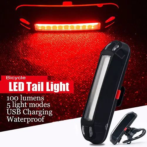 Bike Tail Light USB Rechargeable LED Bicycle Rear Lights Night Cycling Safety Warning Light Taillight MTB Bike Easy to Install