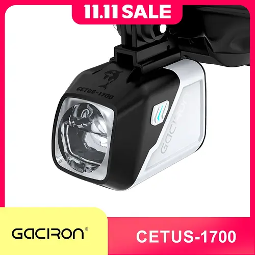 Gaciron CETUS-1700 Smart Bicycle Front Light,4200mAh Wireless Remote Control Auminium Bike Headlight With Anti-Glare Cutoff Line