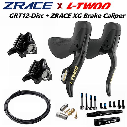 LTWOO GRT Disc 1x12s Gravel Hydraulic Disc Shifter + ZRACE XG Flat Mount Brake Caliper,Carbon Fibre,Benchmark GRX     