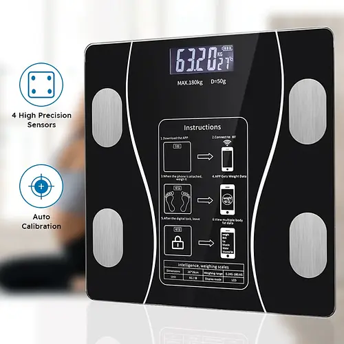 Smart Body Fat Scale Wireless LED Digital Bathroom Weight Scale Body Composition Analyzer Testing Scale