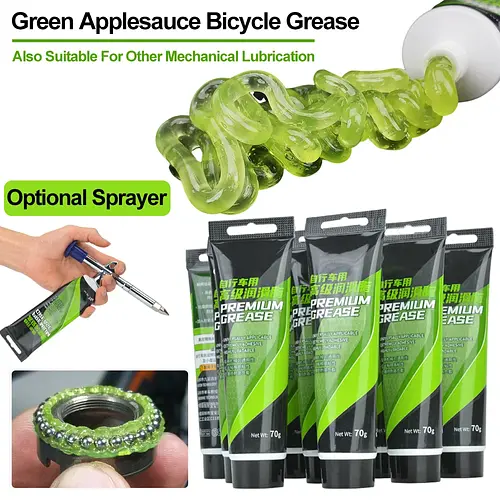 1-5PCS Bicycle Grease Green Applesauce Bearing Grease Motor Oil Lubricant Optional Grease Gun, Bicycle Maintenance Accessories