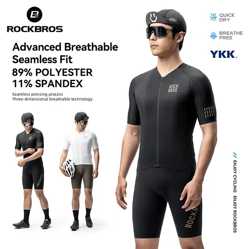ROCKBROS Cycling Jersey Short Sleeve Windproof Shirt Bike Sports Shirt Breathable Reflective Summer Shirt with YKK Zipper