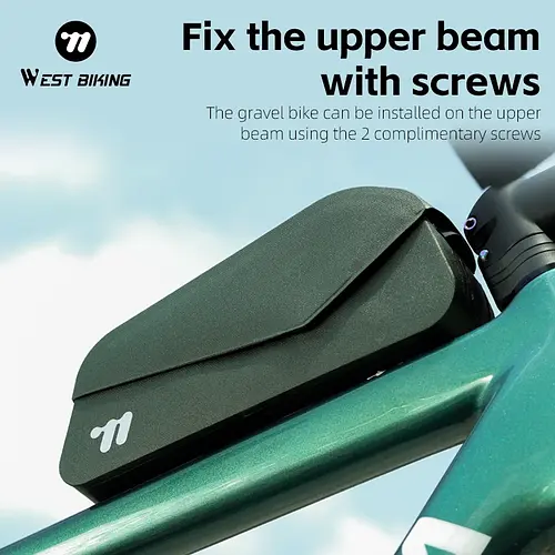 WEST BIKING Fahrrad-Oberrohrtasche, magnetisch, wasserdicht, Schrauben, Riemen, 2-in-1-Fahrrad-Fronttasche, MTB, StraÃe, Kies, Radfahren, obere Rahmentasche