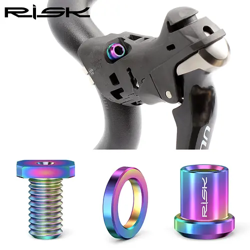 Risk Titanium Alloy Shifter Lever Clip Ring Fixing Bolts, Bicycle Shift Clamp Ring Bolt Screw Nut For SRAM Shimano R8000 FORCE