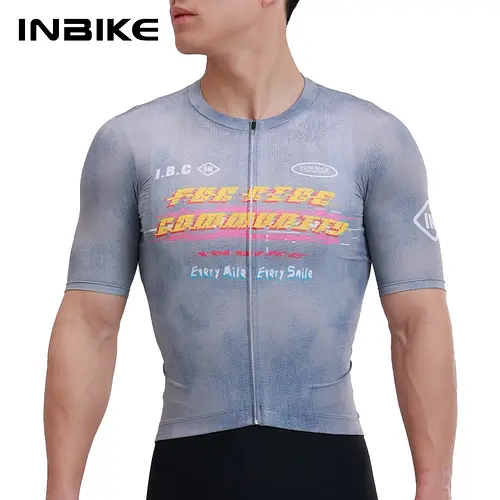 INBIKE Short Sleeve Cycling Jersey Men's Summer Sweat-Wicking Quick-Drying Bike Mountain Road Bike Clothes Top Bike Clothing