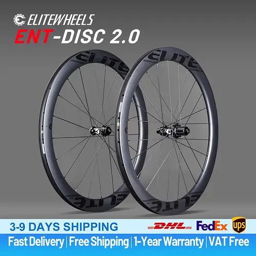 ELITEWHEELS ENT 2.0 Disc Brake Carbon Wheels 700c Carbon Rim Center Lock Road Bike Wheelset UCI Quality Pillar 1423 spoke