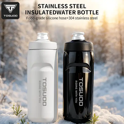 TOSUOD Stainless Steel Insulated Water Cup 550ML 304 Steel Cycling Water Kettle Easy To Carry Keep Warm And Cold Bottle
