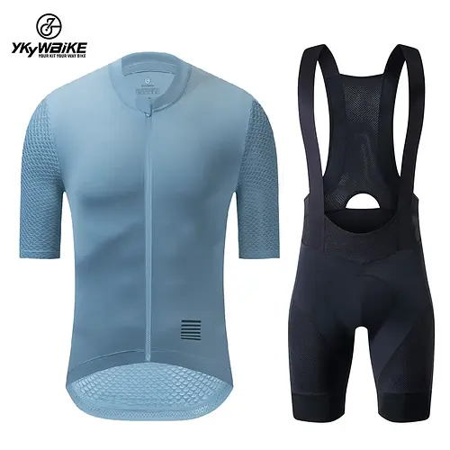 YKYWBIKE Cycling Jersey Set classic MTB Cycling Bib Shorts Kit Reflective Custom Bike Clothes Bicycle Clothing Maillot