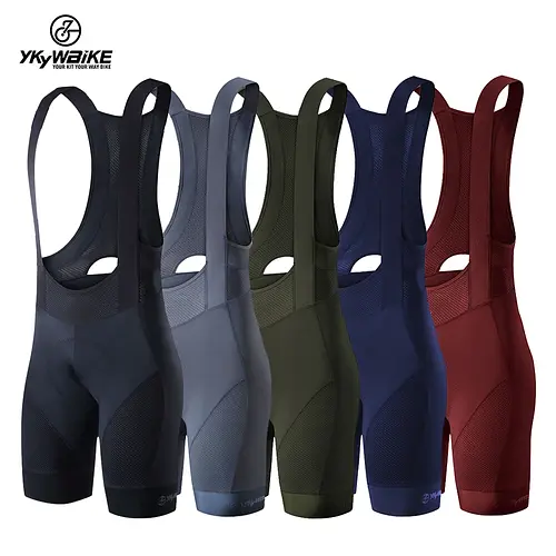 Ykywbike Cycling Bib Shorts Men Outdoor Wear Bike Ride Padded Riding Bib Tights Bicycle Men's Cycling Clothing Quick-Dry