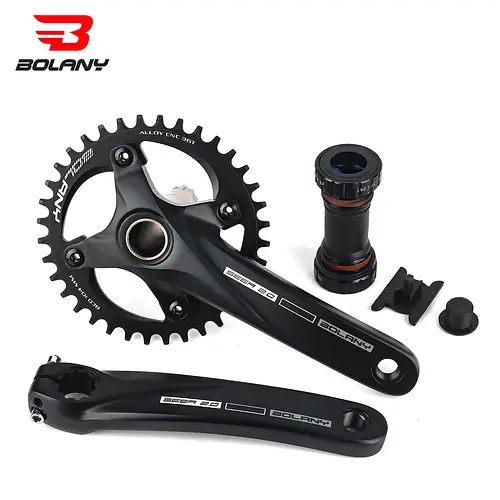 BOLANY 170mm Road Bike Crank Chainwheel Oval Dish 104 BCD 34T/36T Chainring Bike Crankset with Bottom Bracket BB68 MTB Crankset  