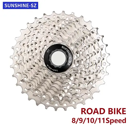 SUNSHINE Road Bikes Cassette 8 9 10 11 12 Speed 11-23T/25T/28T/30T/32T/34T/36T Bicycle Flywheel Sprocket for Shimano HG Hubs