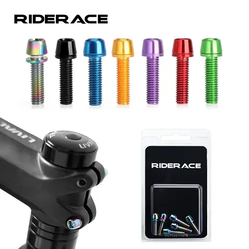 6pcs/set Bicycle Handlebar Screws Titanium-plated Colorful Alloy Steel M5*18MM MTB Bike Handle bar Stem Riser Screw In Bolts