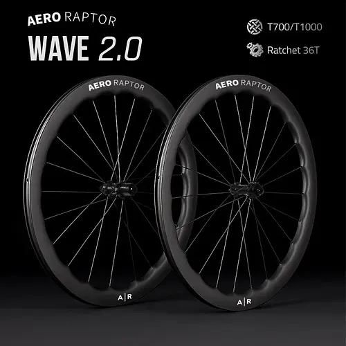 AERORAPTOR RW Wave Road Carbon Wheelset 46/50mm Depth 23mm Inner Width 700C Center Lock 36T Ratchet Cxray Carbon Wheelset 1250g
