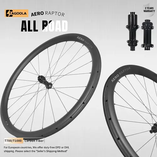 AERORAPTOR ALL ROAD Carbon Disc Brake 700c 40mm Gravel Wheelset Tubeless Wheels System 36T HUB AERO418 Spoke Bike Wheelset