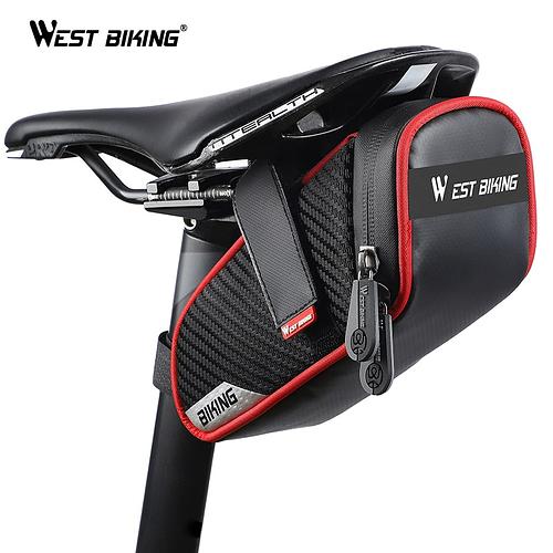 WEST BIKING MTB Road Bike Saddle Bag Waterproof Bicycle Tools Bag Reflective Rear Seatpost Bag Basket Cycling Accessories