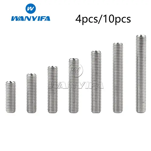 Wanyifa Titanium Bolt Tc4/Gr5 M4 M7 Socket Head Headless Set Screw for Bicycle Motorcycle 4/10pcs