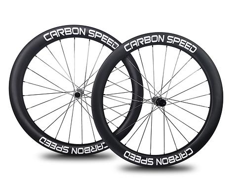 Carbon Speed T1100 carbon 700C 53mm depth 32.5mm internal 41mm external width gravel wheelsets with titanium spokes