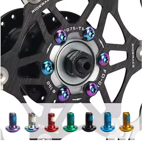 12pcs Bicycle Disc Brake Rotor Torx Bolts T25 M5x9mm Stainless Steel Road Bike Fixing Screws Colorful Cycling Accessory MTB Part