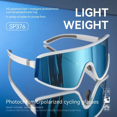ROCKBROS Cycling Glasses Lightweight Photochromic Polarized Bike Glasses Anti-fog UV400 Sun Protection Outdoor Sports Sunglasses