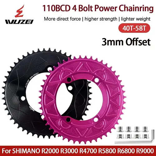 WUZEI Bcd 110 Chainring Narrow Wide 40t 42t 44t 46t 50t 52t 54t 56t 58t Sprocket For Shimano 105 R7000 Ultegra R8000 Dura Ace 9100