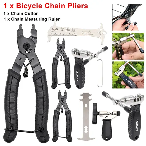 Bicycle Chain Pin Remover Bike Accessories Bike Chains Extractor Cutter with Chain Measuring Ruler Chains Plier Tool for Outdoor