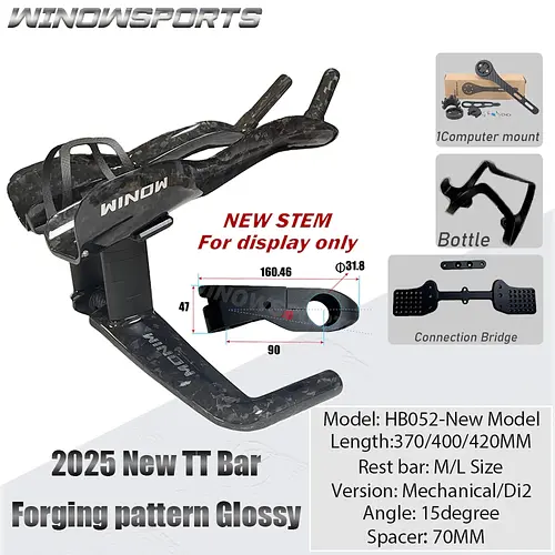 Winowsports New High-end TT handlebar spacer Aero bar Carbon for TT Bike Carbon time trial handlebar TT Bar Bike Parts