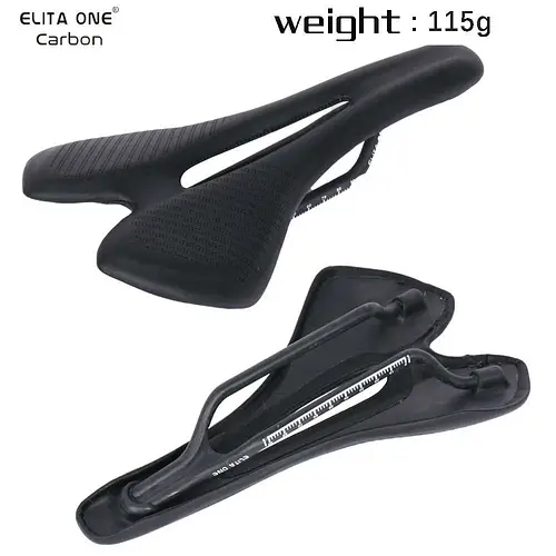 ELITAONE Carbon Bicycle Saddle 270x143mm Super Light Leather MTB Road Bike Super Saddle 115g