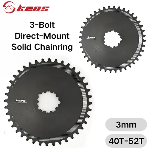 KEOS Road Gravel Bike 3-Bolt Direct Mount Narrow-Wide Closed Guard Chainring 3mm Offset Single Speed Compatible with 7-12 Speed