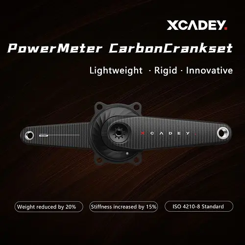 XCADEY VENTUS Carbon Fiber Power Meter Crank 5-BOLT 24mm Ultralight 155mm 160mm 165mm 167.5mm 170mm 172.5mm Power Crankarm