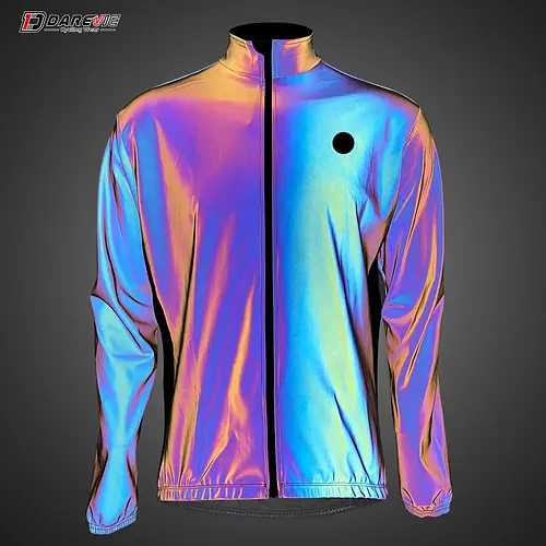 DAREVIE Cycling Jacket Winter Rainbow Reflective PRO Level Cycling Windbreak Men Windproof Waterproof Cycling Jacket Man Women